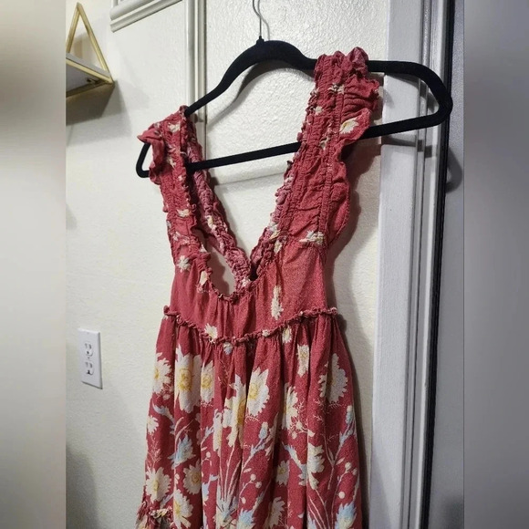 Free People Intimately Bali Wild Daisy Slip Dress Red Floral Sz XS Boho Spring - Picture 4 of 8